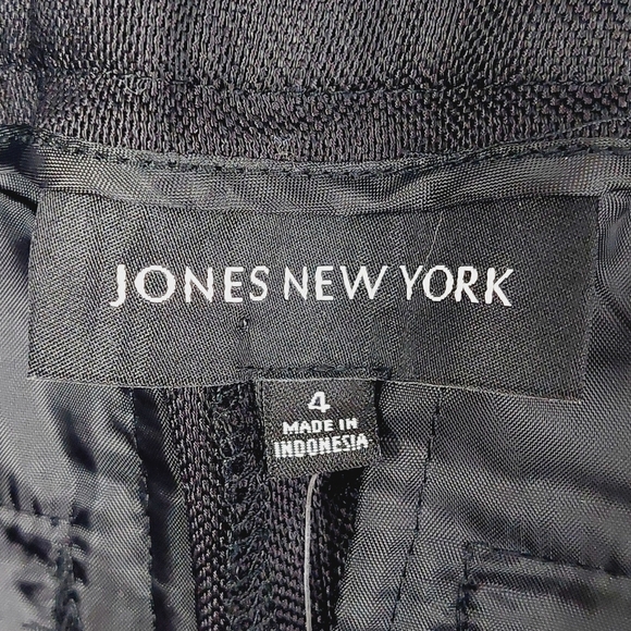 New Jones New York Slim Fit Black Pockets Linen Blend Career Capri Pants P6208 - Picture 7 of 9